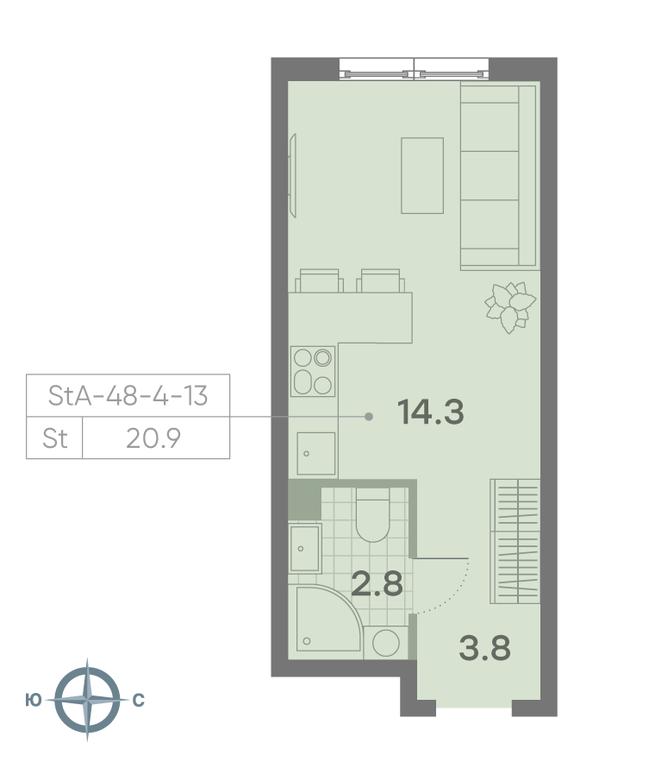 Apartment Sale, 20.9平方米 at Parkside, Krasnogo Mayaka Street, 26к1, Moscow, Russia #1 Apartment Sale, 20.9平方米 at Parkside, Krasnogo Mayaka Street, 26к1, Moscow, Russia #1