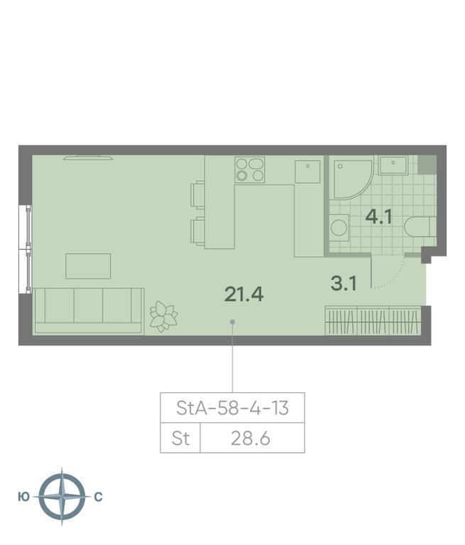 Apartment Sale, 28.6 sq. m. at Parkside, Krasnogo Mayaka Street, 26к1, Moscow, Russia #1 Apartment Sale, 28.6 sq. m. at Parkside, Krasnogo Mayaka Street, 26к1, Moscow, Russia #1