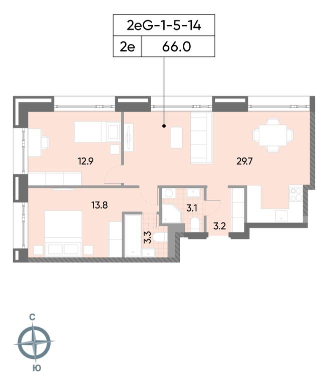 2-BD Apartment Sale, 66 sq. m. at Wave, Borisovskye Prudy Street, 1Б, Moscow, Russia #1 2-BD Apartment Sale, 66 sq. m. at Wave, Borisovskye Prudy Street, 1Б, Moscow, Russia #1