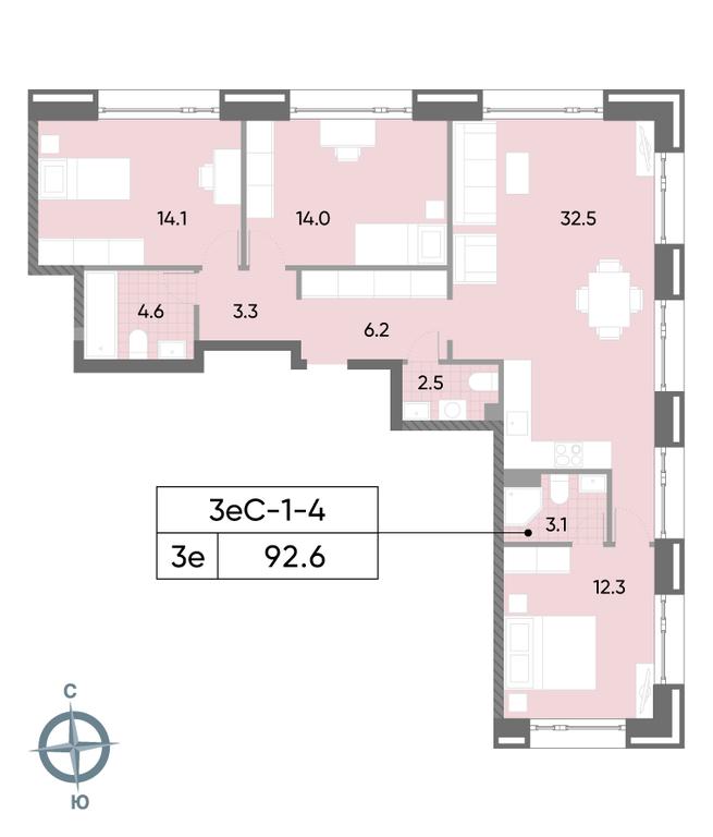 3-BD Apartment Sale, 92.6 sq. m. at Wave, Borisovskye Prudy Street, 1Б, Moscow, Russia #2 3-BD Apartment Sale, 92.6 sq. m. at Wave, Borisovskye Prudy Street, 1Б, Moscow, Russia #2