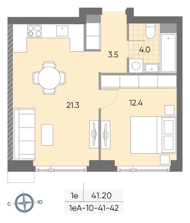 1-BD Apartment Sale, 41.2 sq. m. at Wave, Borisovskye Prudy Street, 1Б, Moscow, Russia #2 1-BD Apartment Sale, 41.2 sq. m. at Wave, Borisovskye Prudy Street, 1Б, Moscow, Russia #2