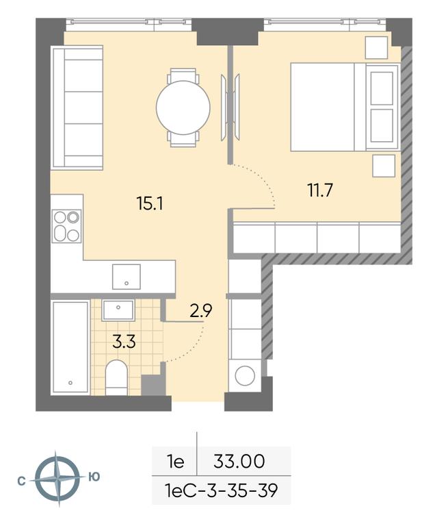 1-BD Apartment Sale, 33 sq. m. at Wave, Borisovskye Prudy Street, 1Б, Moscow, Russia #2 1-BD Apartment Sale, 33 sq. m. at Wave, Borisovskye Prudy Street, 1Б, Moscow, Russia #2