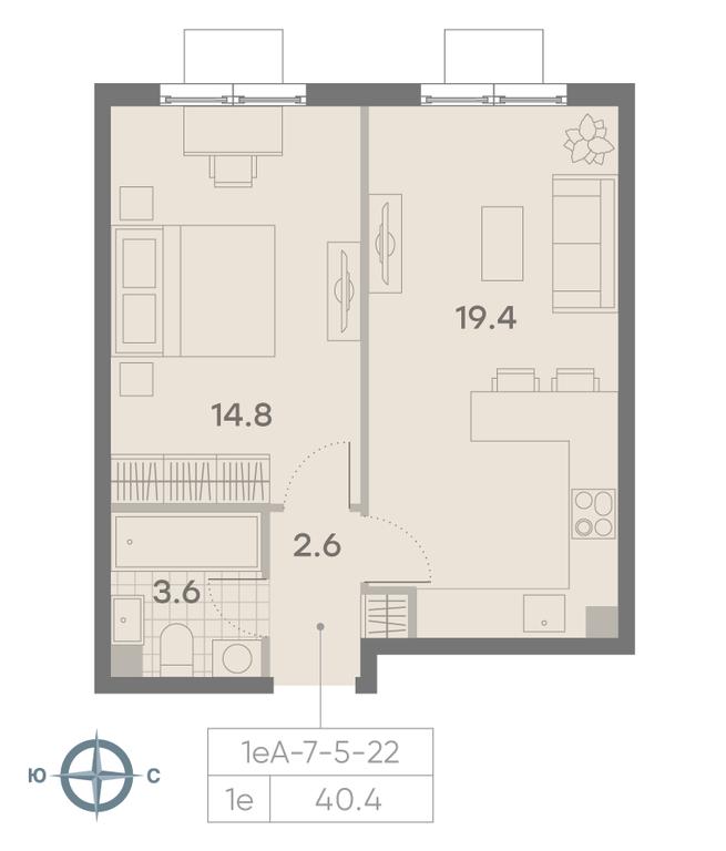 1-BD Apartment Sale, 40.4 sq. m. at Parkside, Krasnogo Mayaka Street, 26к1, Moscow, Russia #1 1-BD Apartment Sale, 40.4 sq. m. at Parkside, Krasnogo Mayaka Street, 26к1, Moscow, Russia #1