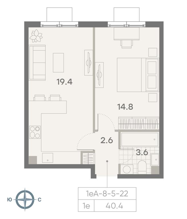 1-BD Apartment Sale, 40.4 sq. m. at Parkside, Krasnogo Mayaka Street, 26к1, Moscow, Russia #1 1-BD Apartment Sale, 40.4 sq. m. at Parkside, Krasnogo Mayaka Street, 26к1, Moscow, Russia #1