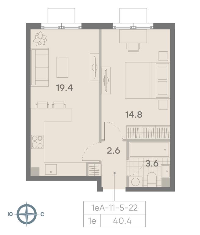 1-BD Apartment Sale, 40.4 sq. m. at Parkside, Krasnogo Mayaka Street, 26к1, Moscow, Russia #2