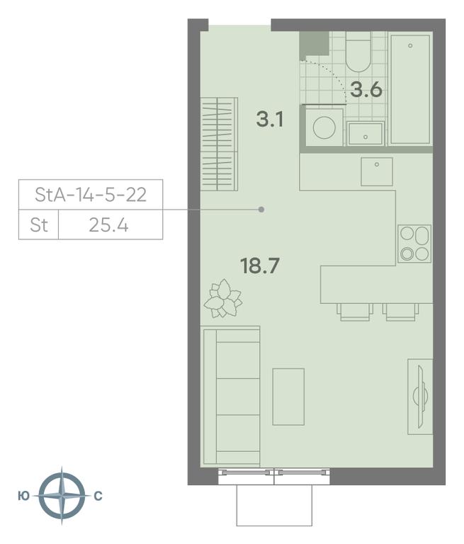 Apartment Sale, 25.4 sq. m. at Parkside, Krasnogo Mayaka Street, 26к1, Moscow, Russia #2 Apartment Sale, 25.4 sq. m. at Parkside, Krasnogo Mayaka Street, 26к1, Moscow, Russia #2