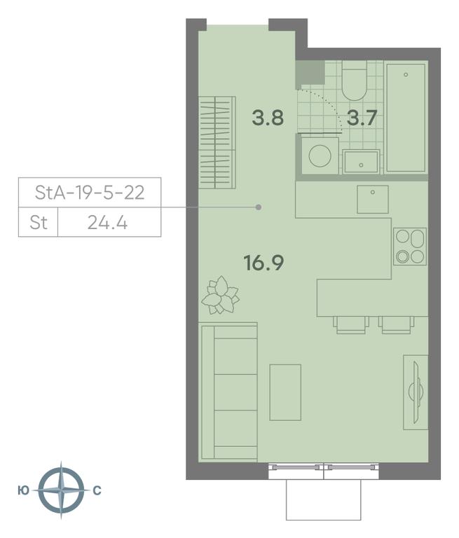 Apartment Sale, 24.4 sq. m. at Parkside, Krasnogo Mayaka Street, 26к1, Moscow, Russia #2 Apartment Sale, 24.4 sq. m. at Parkside, Krasnogo Mayaka Street, 26к1, Moscow, Russia #2