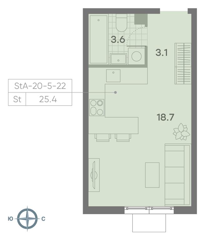 Apartment Sale, 25.4 sq. m. at Parkside, Krasnogo Mayaka Street, 26к1, Moscow, Russia #2 Apartment Sale, 25.4 sq. m. at Parkside, Krasnogo Mayaka Street, 26к1, Moscow, Russia #2