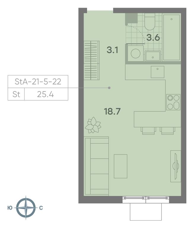 Apartment Sale, 25.4 sq. m. at Parkside, Krasnogo Mayaka Street, 26к1, Moscow, Russia #2 Apartment Sale, 25.4 sq. m. at Parkside, Krasnogo Mayaka Street, 26к1, Moscow, Russia #2
