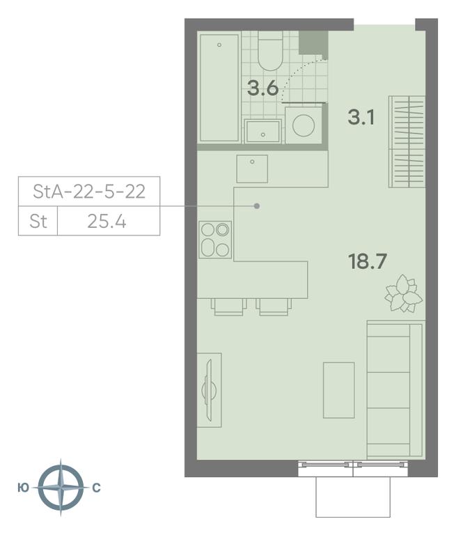 Apartment Sale, 25.4 sq. m. at Parkside, Krasnogo Mayaka Street, 26к1, Moscow, Russia #1 Apartment Sale, 25.4 sq. m. at Parkside, Krasnogo Mayaka Street, 26к1, Moscow, Russia #1