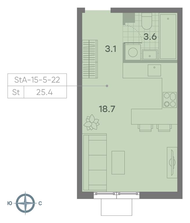 Apartment Sale, 25.4 sq. m. at Parkside, Krasnogo Mayaka Street, 26к1, Moscow, Russia #1 Apartment Sale, 25.4 sq. m. at Parkside, Krasnogo Mayaka Street, 26к1, Moscow, Russia #1