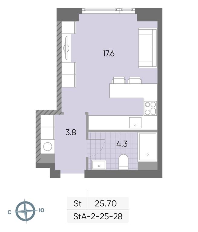 Apartment Sale, 25.7 sq. m. at Wave, Borisovskye Prudy Street, 1Б, Moscow, Russia #1