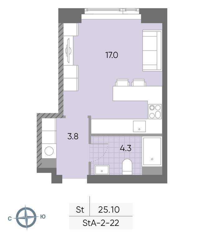 Apartment Sale, 25.1 sq. m. at Wave, Borisovskye Prudy Street, 1Б, Moscow, Russia #2