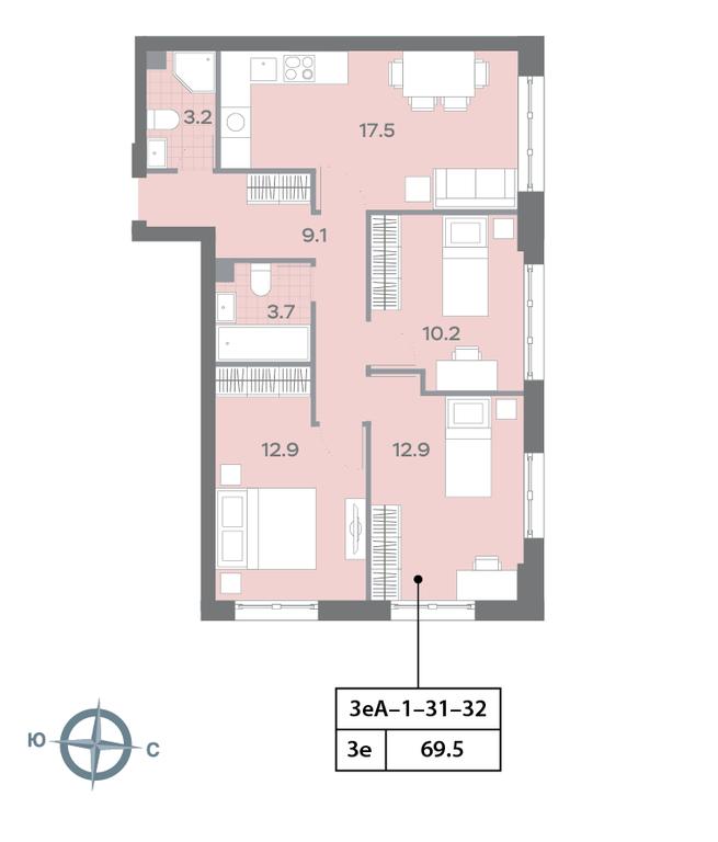 3-BD Apartment Sale, 69.8 sq. m. at Dmitrovskoe Nebo, Ilmenskiy Drive, 4с1, Moscow, Russia #1 3-BD Apartment Sale, 69.8 sq. m. at Dmitrovskoe Nebo, Ilmenskiy Drive, 4с1, Moscow, Russia #1