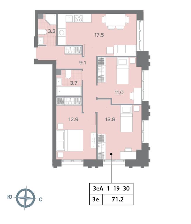 3-BD Apartment Sale, 71.4 sq. m. at Dmitrovskoe Nebo, Ilmenskiy Drive, 4с1, Moscow, Russia #1 3-BD Apartment Sale, 71.4 sq. m. at Dmitrovskoe Nebo, Ilmenskiy Drive, 4с1, Moscow, Russia #1