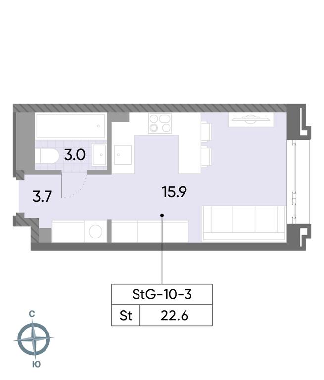 Apartment Sale, 22.6 sq. m. at Wave, Borisovskye Prudy Street, 1Б, Moscow, Russia #1
