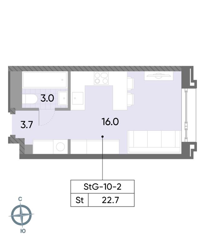 Apartment Sale, 22.7 sq. m. at Wave, Borisovskye Prudy Street, 1Б, Moscow, Russia #2