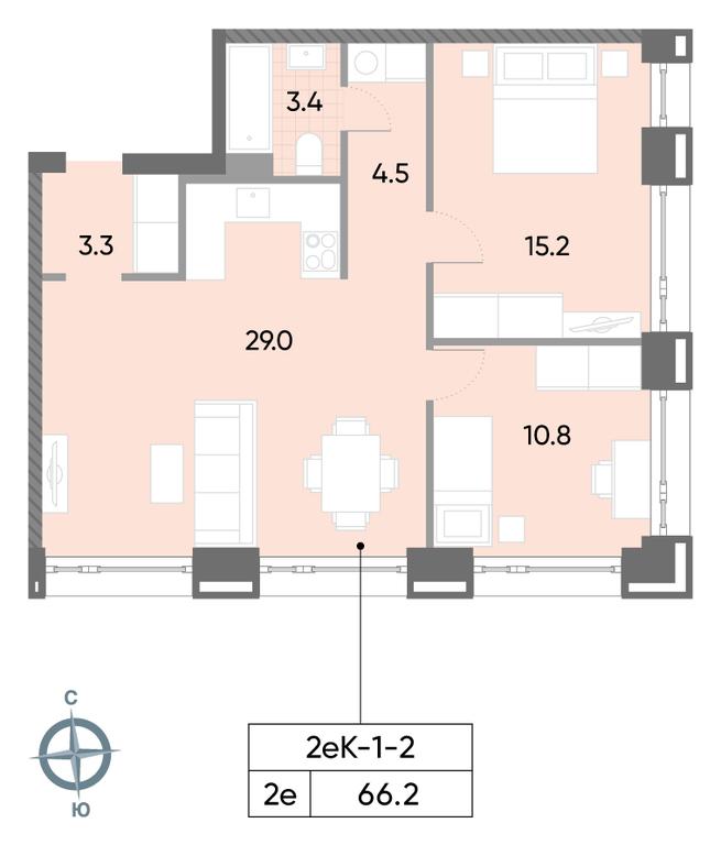 2-BD Apartment Sale, 66.2 sq. m. at Wave, Borisovskye Prudy Street, 1Б, Moscow, Russia #2 2-BD Apartment Sale, 66.2 sq. m. at Wave, Borisovskye Prudy Street, 1Б, Moscow, Russia #2
