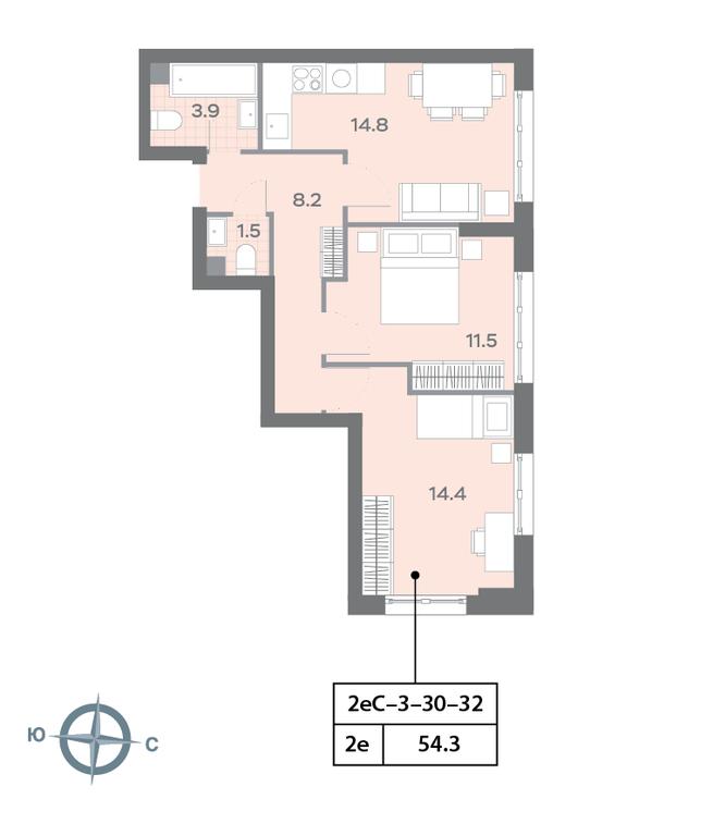 2-BD Apartment Sale, 54.4 sq. m. at Dmitrovskoe Nebo, Ilmenskiy Drive, 4с1, Moscow, Russia #1 2-BD Apartment Sale, 54.4 sq. m. at Dmitrovskoe Nebo, Ilmenskiy Drive, 4с1, Moscow, Russia #1