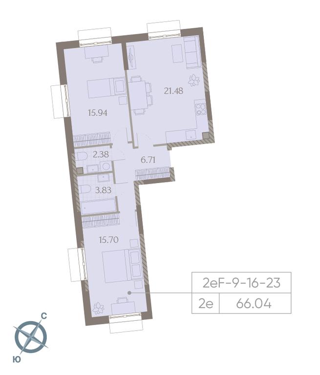 2-BD Apartment Sale, 66 sq. m. at Dmitrovskoe Nebo, Ilmenskiy Drive, 4с1, Moscow, Russia #1