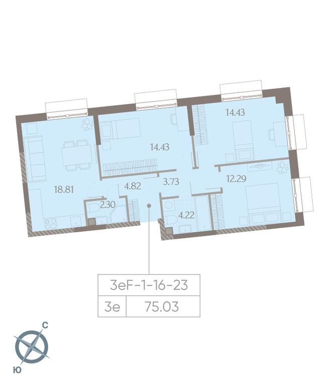 3-BD Apartment Sale, 75平方米 at Dmitrovskoe Nebo, Ilmenskiy Drive, 4с1, Moscow, Russia #1