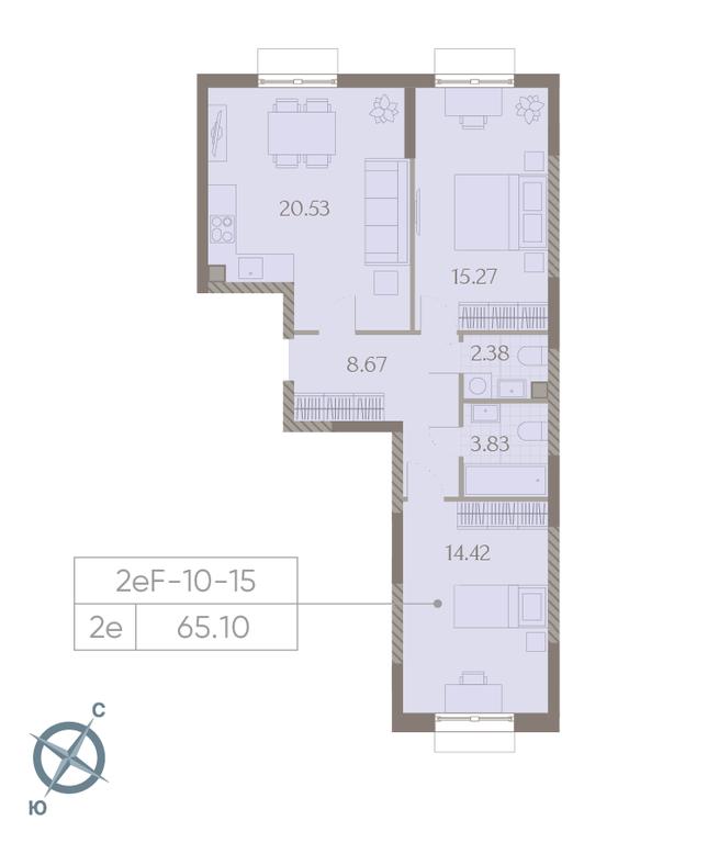 2-BD Apartment Sale, 65.1 sq. m. at Dmitrovskoe Nebo, Ilmenskiy Drive, 4с1, Moscow, Russia #1 2-BD Apartment Sale, 65.1 sq. m. at Dmitrovskoe Nebo, Ilmenskiy Drive, 4с1, Moscow, Russia #1
