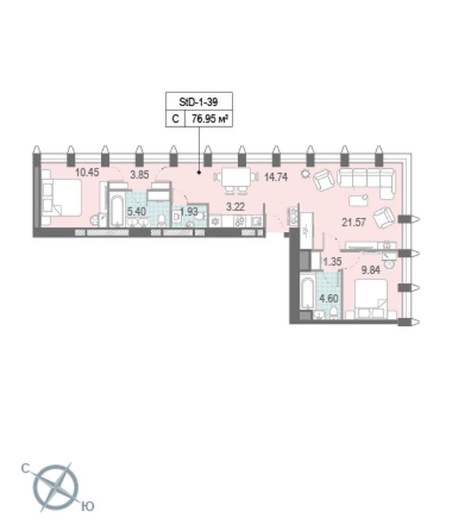 Apartment Sale, 76.8 sq. m. at Zilart, Rodchenko Street, 1, Moscow, Russia #2