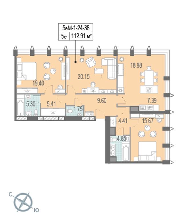 4-BD Apartment Sale, 114.6 sq. m. at Zilart, Rodchenko Street, 1, Moscow, Russia #2 4-BD Apartment Sale, 114.6 sq. m. at Zilart, Rodchenko Street, 1, Moscow, Russia #2