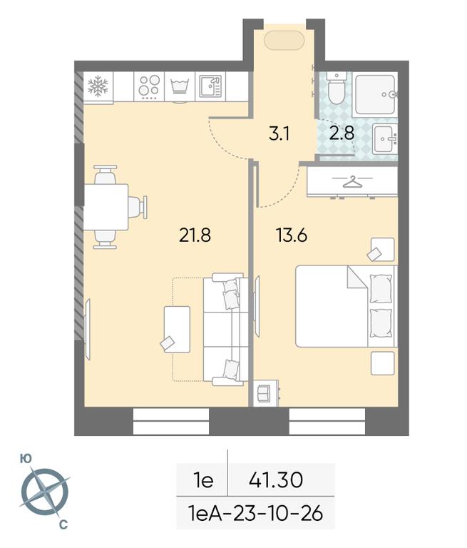 1-BD Apartment Sale, 41.3平方米 at Zilart, Rodchenko Street, 1, Moscow, Russia #1 1-BD Apartment Sale, 41.3平方米 at Zilart, Rodchenko Street, 1, Moscow, Russia #1