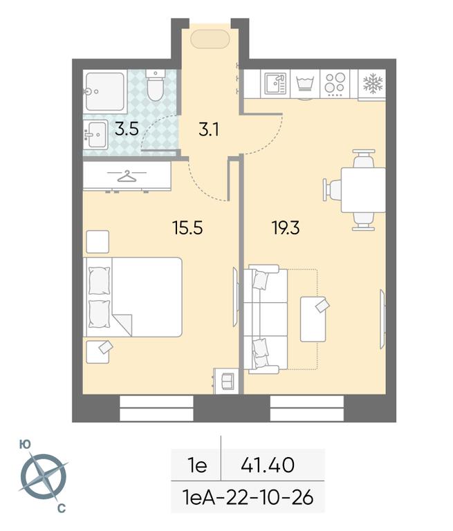 1-BD Apartment Sale, 41.4平方米 at Zilart, Rodchenko Street, 1, Moscow, Russia #2 1-BD Apartment Sale, 41.4平方米 at Zilart, Rodchenko Street, 1, Moscow, Russia #2