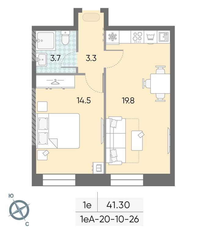 1-BD Apartment Sale, 41.3 sq. m. at Zilart, Rodchenko Street, 1, Moscow, Russia #2