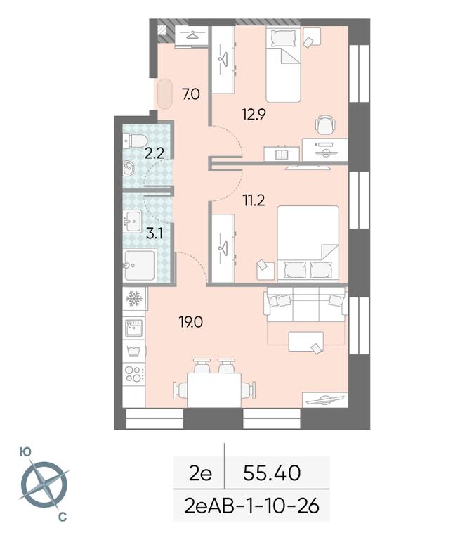 2-BD Apartment Sale, 55.4平方米 at Zilart, Rodchenko Street, 1, Moscow, Russia #1 2-BD Apartment Sale, 55.4平方米 at Zilart, Rodchenko Street, 1, Moscow, Russia #1