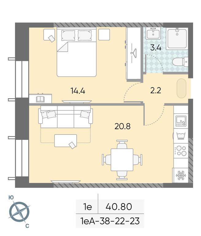 1-BD Apartment Sale, 40.8 sq. m. at Zilart, Rodchenko Street, 1, Moscow, Russia #2