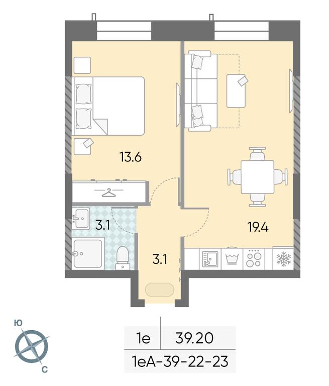 1-BD Apartment Sale, 39.2 sq. m. at Zilart, Rodchenko Street, 1, Moscow, Russia #2
