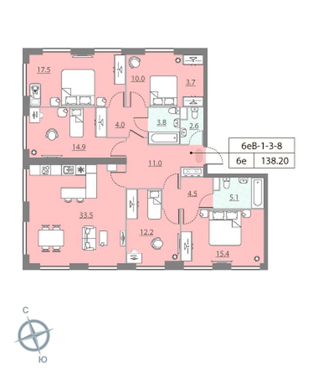 5-BD Apartment Sale, 138.4 sq. m. at Zilart, Rodchenko Street, 1, Moscow, Russia #1 5-BD Apartment Sale, 138.4 sq. m. at Zilart, Rodchenko Street, 1, Moscow, Russia #1