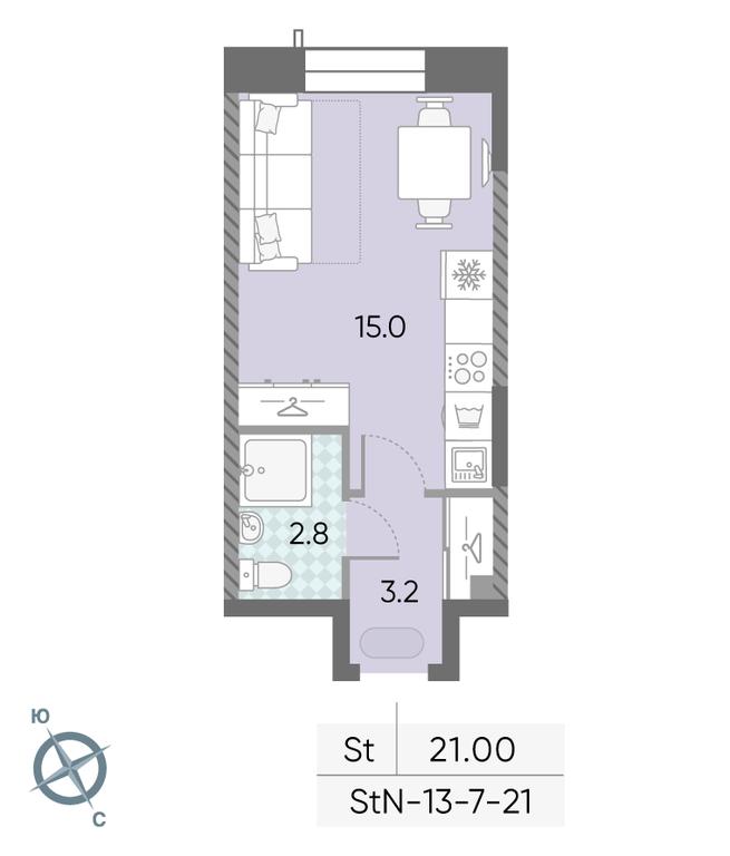 Apartment Sale, 21平方米 at Zilart, Rodchenko Street, 1, Moscow, Russia #2