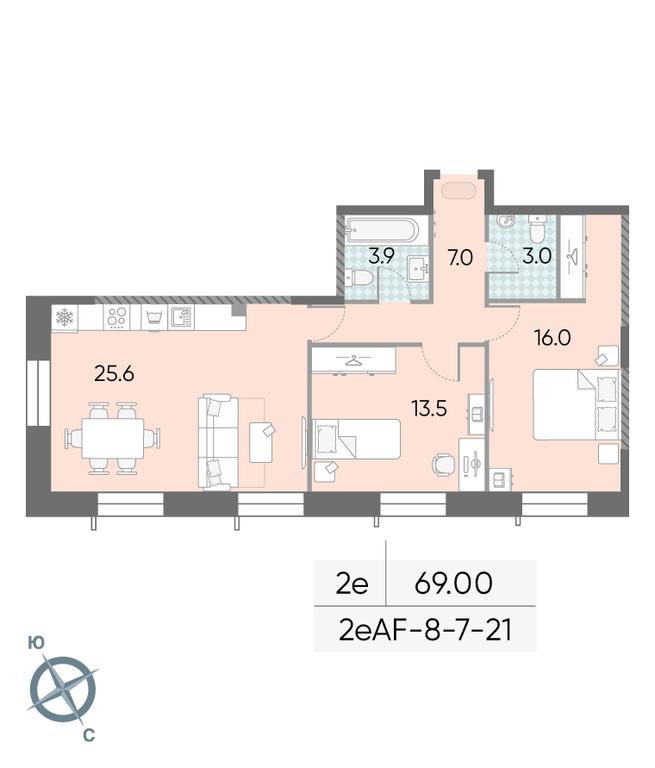 2-BD Apartment Sale, 69平方米 at Zilart, Rodchenko Street, 1, Moscow, Russia #1 2-BD Apartment Sale, 69平方米 at Zilart, Rodchenko Street, 1, Moscow, Russia #1
