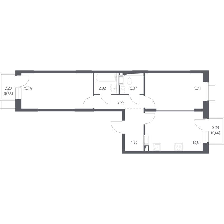 1-BD Apartment Sale, 58.18平方米 at Piatnitskie Luga, Pyatnitskoye Highway, 2, derevnya Yurlovo, Solnechnogorsk City District, Moscow Region, Russia #1 1-BD Apartment Sale, 58.18平方米 at Piatnitskie Luga, Pyatnitskoye Highway, 2, derevnya Yurlovo, Solnechnogorsk City District, Moscow Region, Russia #1