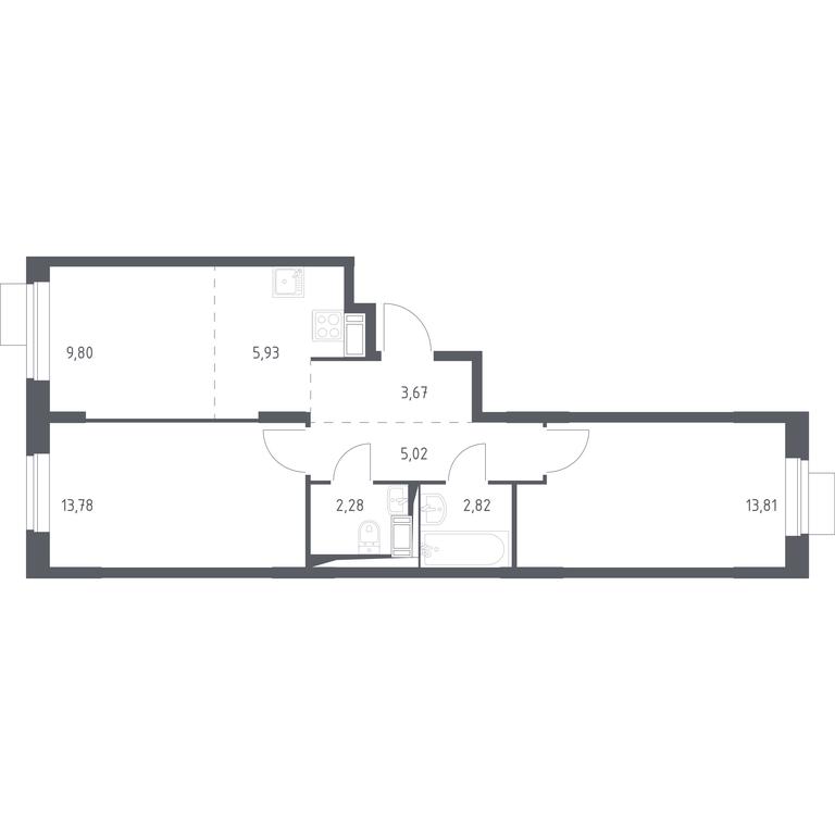 1-BD Apartment Sale, 57.11平方米 at Piatnitskie Luga, Pyatnitskoye Highway, 2, derevnya Yurlovo, Solnechnogorsk City District, Moscow Region, Russia #1 1-BD Apartment Sale, 57.11平方米 at Piatnitskie Luga, Pyatnitskoye Highway, 2, derevnya Yurlovo, Solnechnogorsk City District, Moscow Region, Russia #1