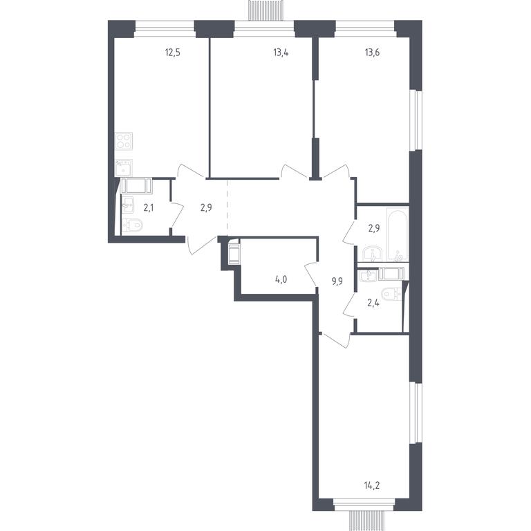 2-BD Apartment Sale, 77 sq. m. at Mytishchi Park, Silikatnaya ulitsa, 41к3, Mytischi, Moscow Region, Russia #1 2-BD Apartment Sale, 77 sq. m. at Mytishchi Park, Silikatnaya ulitsa, 41к3, Mytischi, Moscow Region, Russia #1