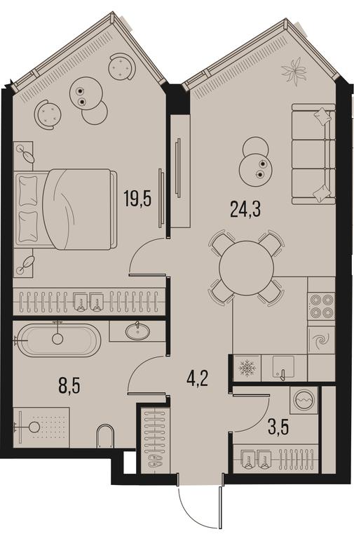 1-BD Apartment Sale, 60.9平方米 at High Life, Letnikovskaya Street, 11/10с1, Moscow, Russia #2 1-BD Apartment Sale, 60.9平方米 at High Life, Letnikovskaya Street, 11/10с1, Moscow, Russia #2