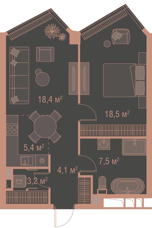 1-BD Apartment Sale, 60.4平方米 at High Life, Letnikovskaya Street, 11/10с1, Moscow, Russia #1