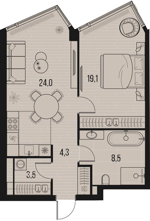 1-BD Apartment Sale, 60.2平方米 at High Life, Letnikovskaya Street, 11/10с1, Moscow, Russia #2 1-BD Apartment Sale, 60.2平方米 at High Life, Letnikovskaya Street, 11/10с1, Moscow, Russia #2