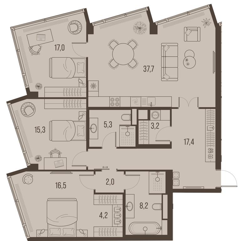 3-BD Apartment Sale, 126.3平方米 at High Life, Letnikovskaya Street, 11/10с1, Moscow, Russia #2 3-BD Apartment Sale, 126.3平方米 at High Life, Letnikovskaya Street, 11/10с1, Moscow, Russia #2