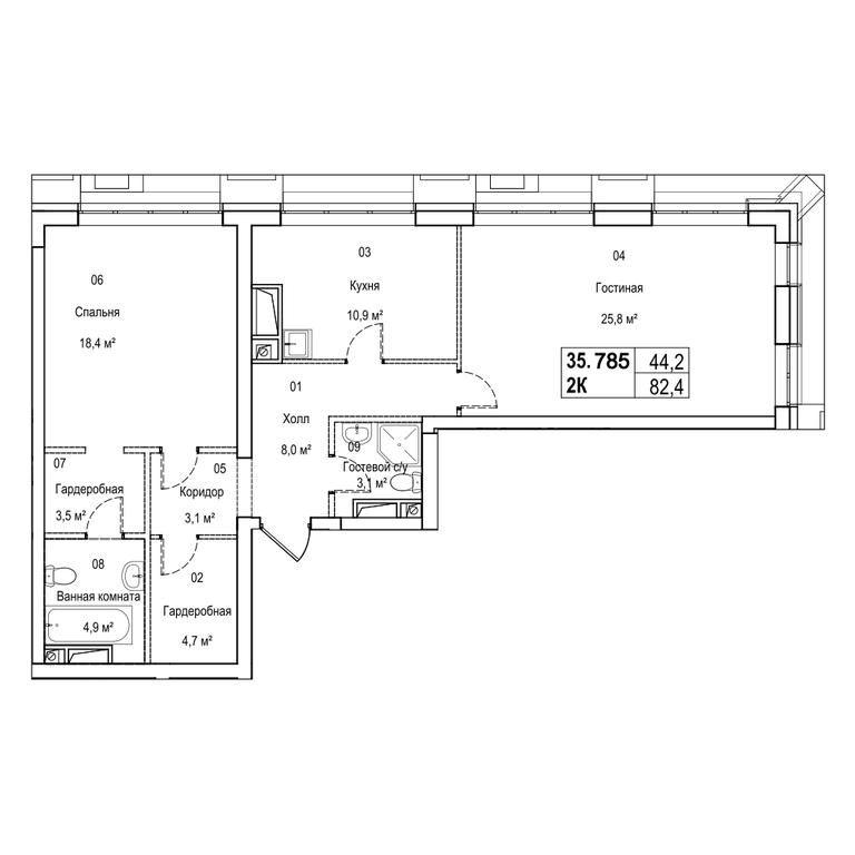 3-BD Apartment Sale, 102.2 sq. m. at Silver, Serebryakova Drive, 11к1, Moscow, Russia #1 3-BD Apartment Sale, 102.2 sq. m. at Silver, Serebryakova Drive, 11к1, Moscow, Russia #1