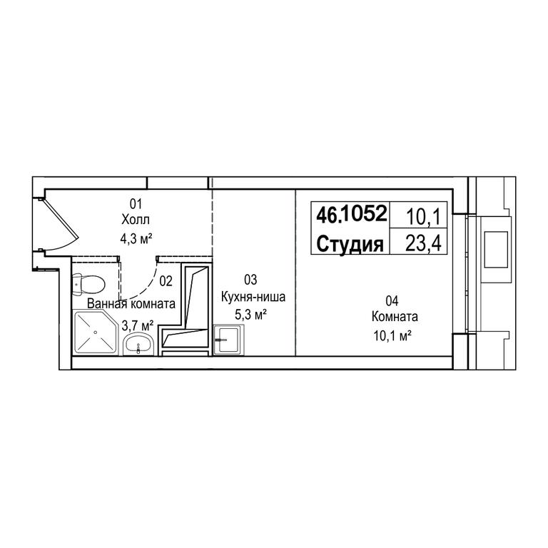 3-BD Apartment Sale, 79.7 sq. m. at Silver, Serebryakova Drive, 11к1, Moscow, Russia #1