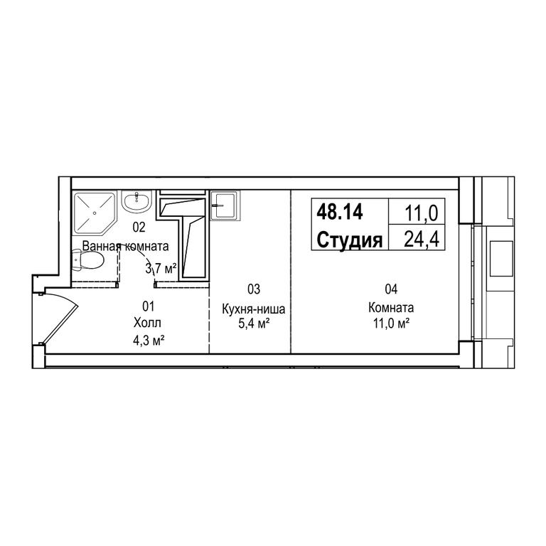 Apartment Sale, 29.9平方米 at Silver, Serebryakova Drive, 11к1, Moscow, Russia #2 Apartment Sale, 29.9平方米 at Silver, Serebryakova Drive, 11к1, Moscow, Russia #2