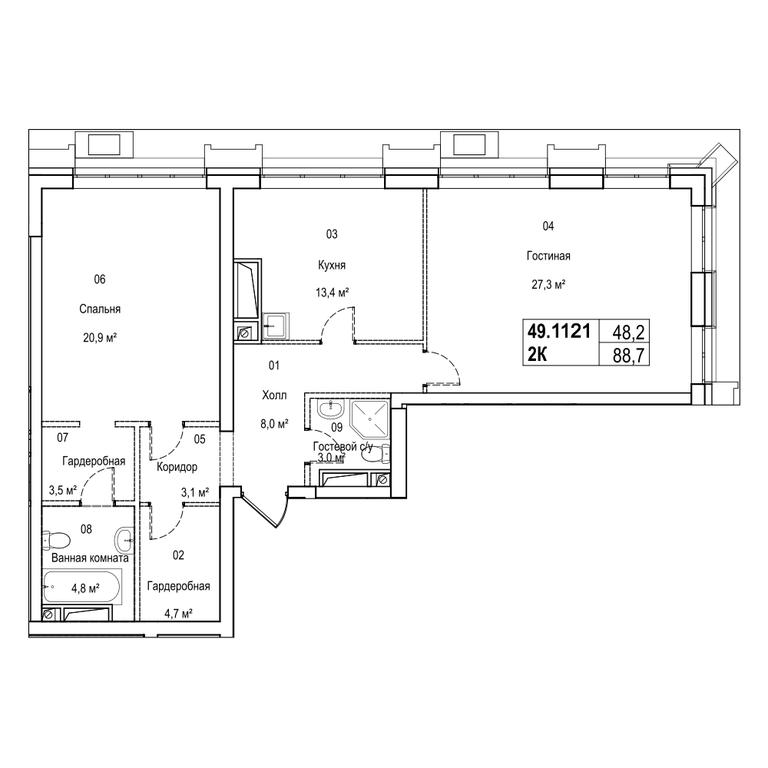3-BD Apartment Sale, 102 sq. m. at Silver, Serebryakova Drive, 11к1, Moscow, Russia #1 3-BD Apartment Sale, 102 sq. m. at Silver, Serebryakova Drive, 11к1, Moscow, Russia #1