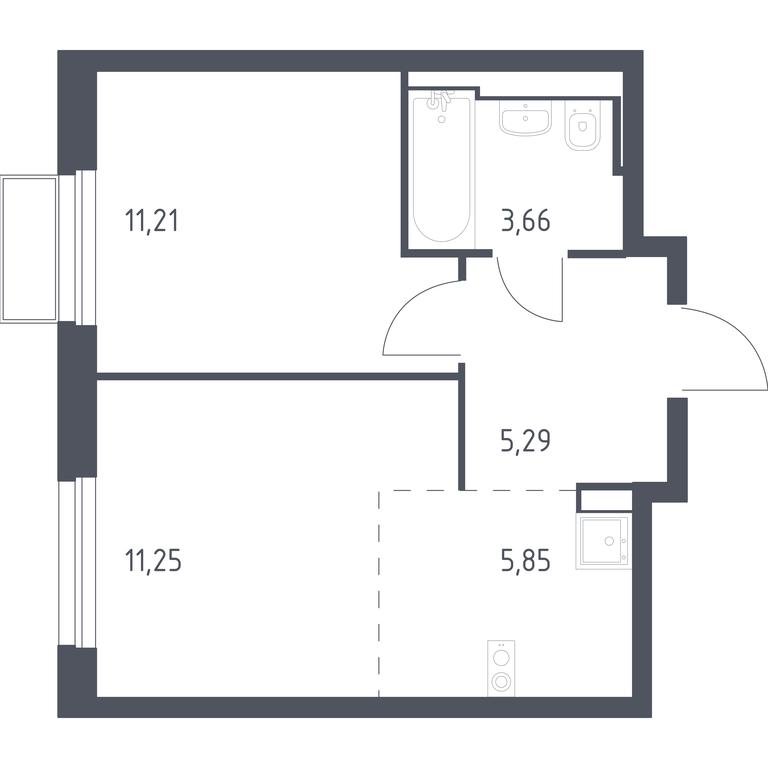Apartment Sale, 37.54平方米 at Kvartal Strogino, zhiloy kompleks Kvartal Strogino, Krasnogorsk, Moscow Region, Russia #1 Apartment Sale, 37.54平方米 at Kvartal Strogino, zhiloy kompleks Kvartal Strogino, Krasnogorsk, Moscow Region, Russia #1