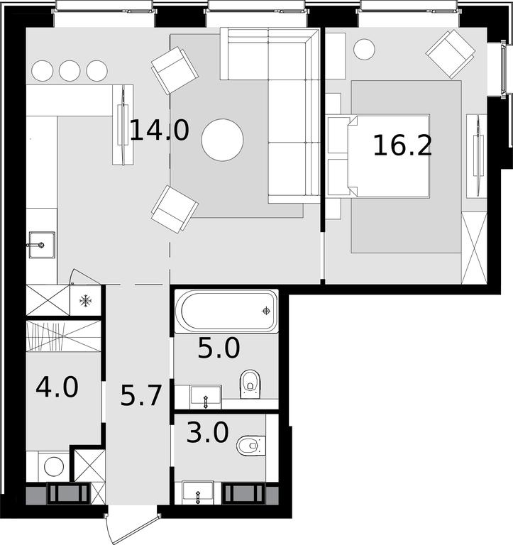2-BD Apartment Sale, 64.8平方米 at Crystal, Generala Glagoleva Street, 16с1, Moscow, Russia #1 2-BD Apartment Sale, 64.8平方米 at Crystal, Generala Glagoleva Street, 16с1, Moscow, Russia #1